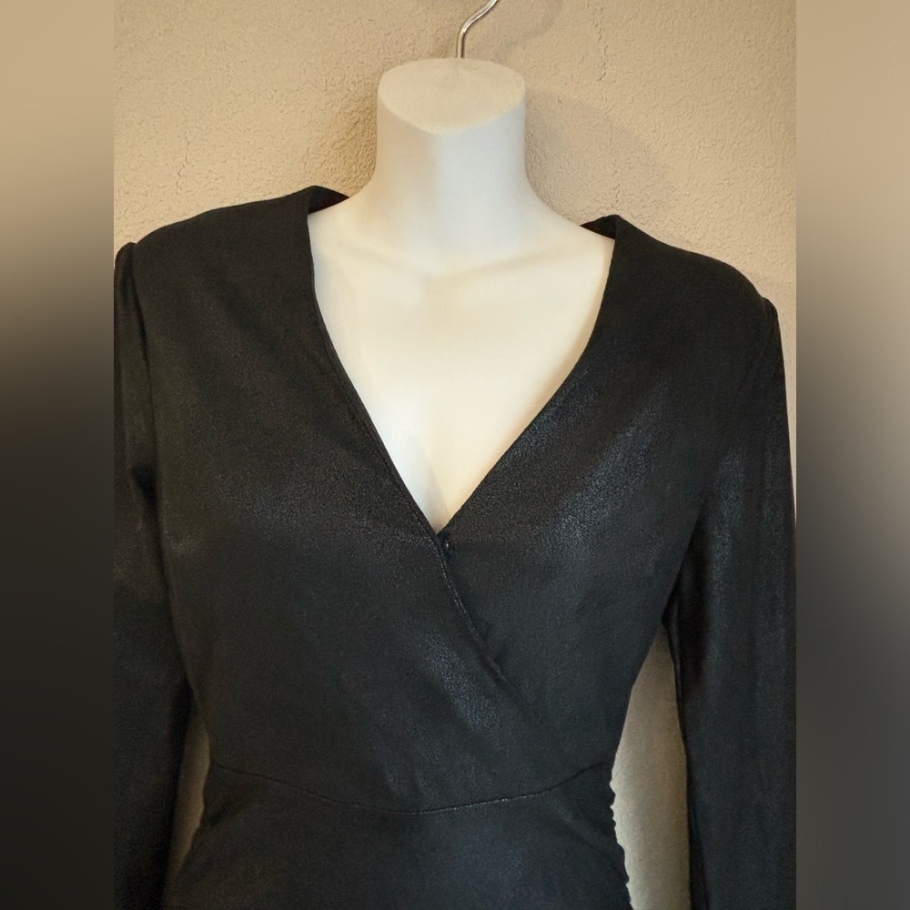 Likely Gwendolyn Ruched Black Metallic Shimmer Mini Dress - Picture 7 of 14